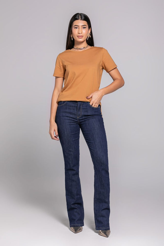Calça  Feminina Tradicional Alta Boot Cut