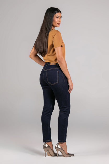 Calça Feminina Tradicional Alta Cropped