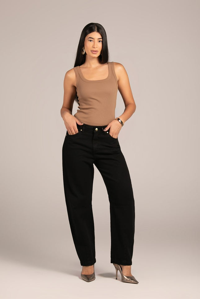 Calça Feminina Barrel - Preto