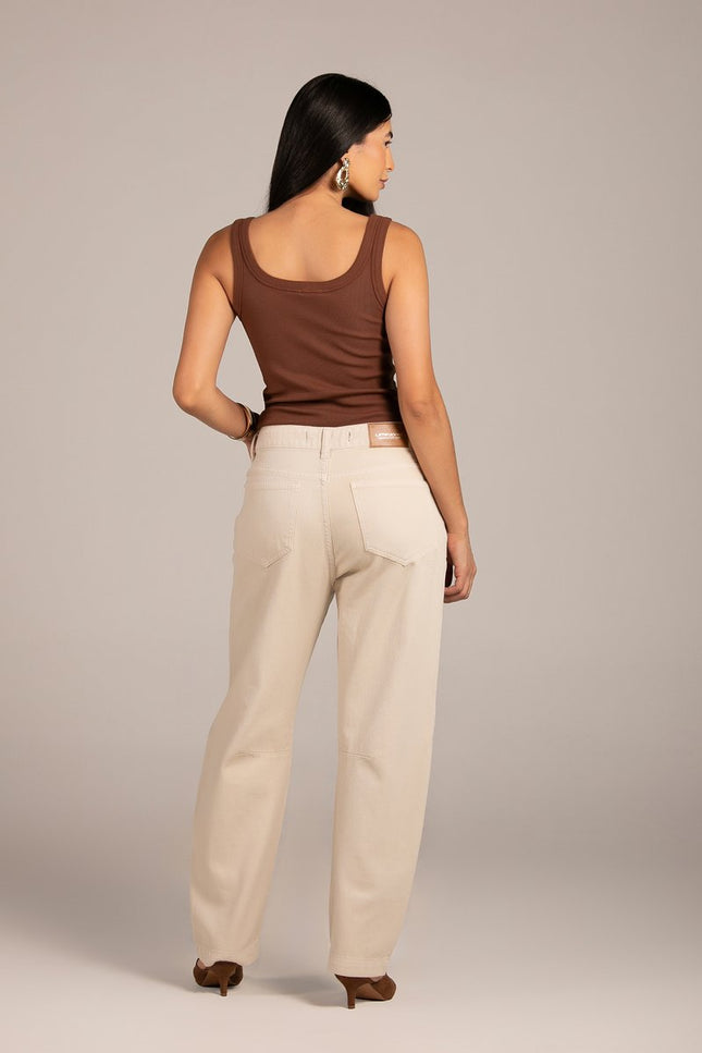 Calça Feminina Barrel - Off White