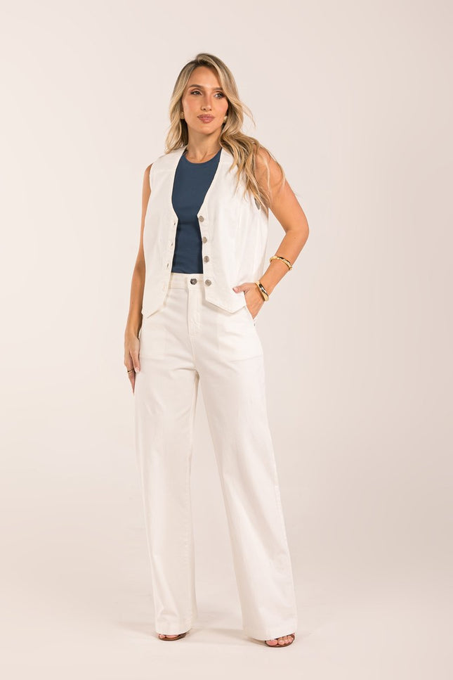 Calça Feminina Pantalona - Branco