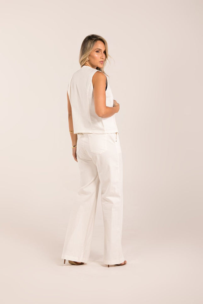 Calça Feminina Pantalona - Branco
