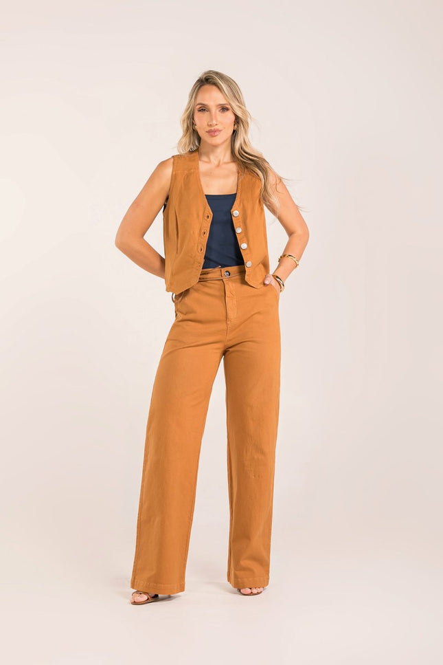 Calça Feminina Pantalona - Cominho
