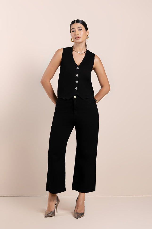 Calça Feminina Pantacourt - Preto