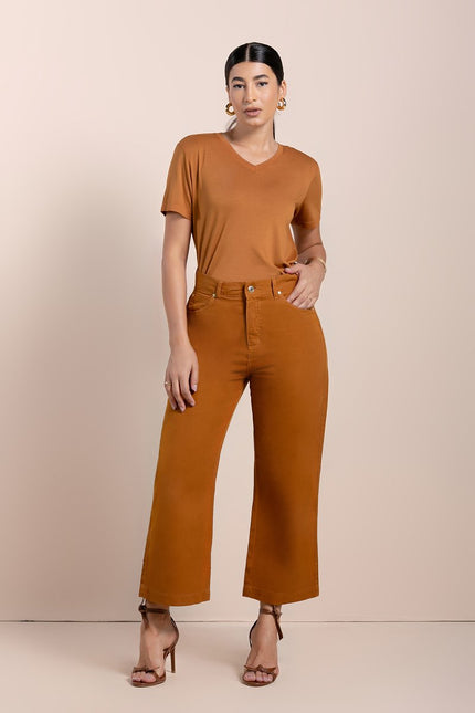 Calça Feminina Pantacourt - Cominho