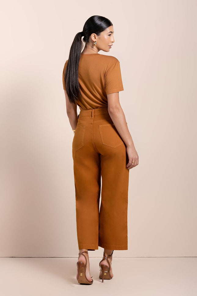 Calça Feminina Pantacourt - Cominho