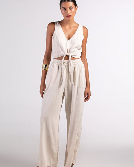 Calça Feminina Pantalona - Cru - www.latifundio.com.br