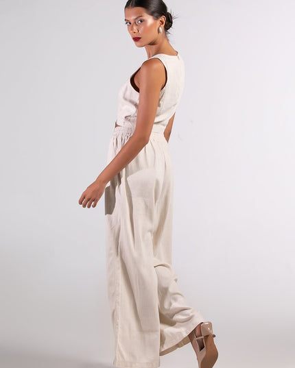 Calça Feminina Pantalona - Cru - www.latifundio.com.br