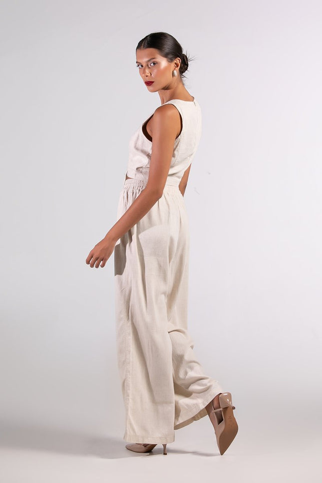 Calça Feminina Pantalona - Cru - www.latifundio.com.br