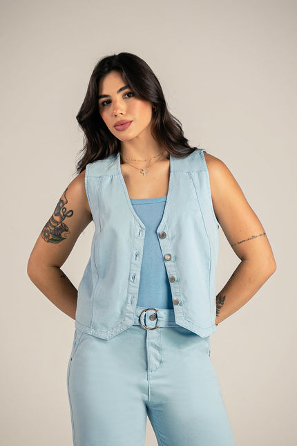 Colete Feminino - Azul Claro
