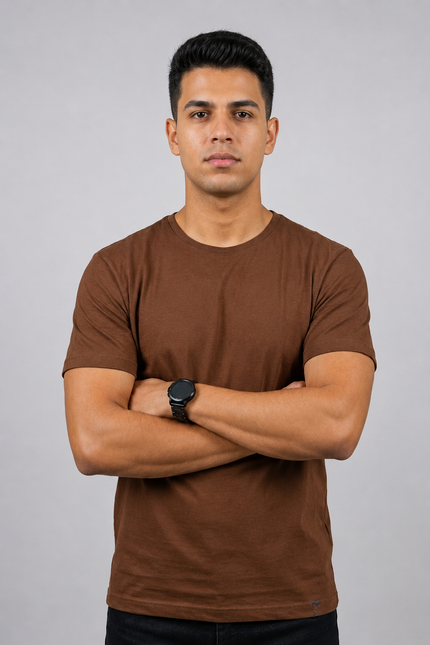 Blusa Masculina Gola Redonda - Marrom - www.latifundio.com.br
