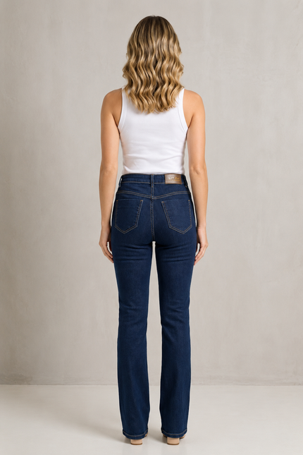 Calça Feminina Tradicional Boot Cut - Jeans Médio