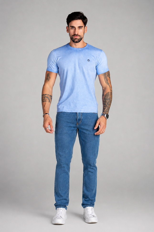 Calça Masculina Slim Delavê - Jeans Claro