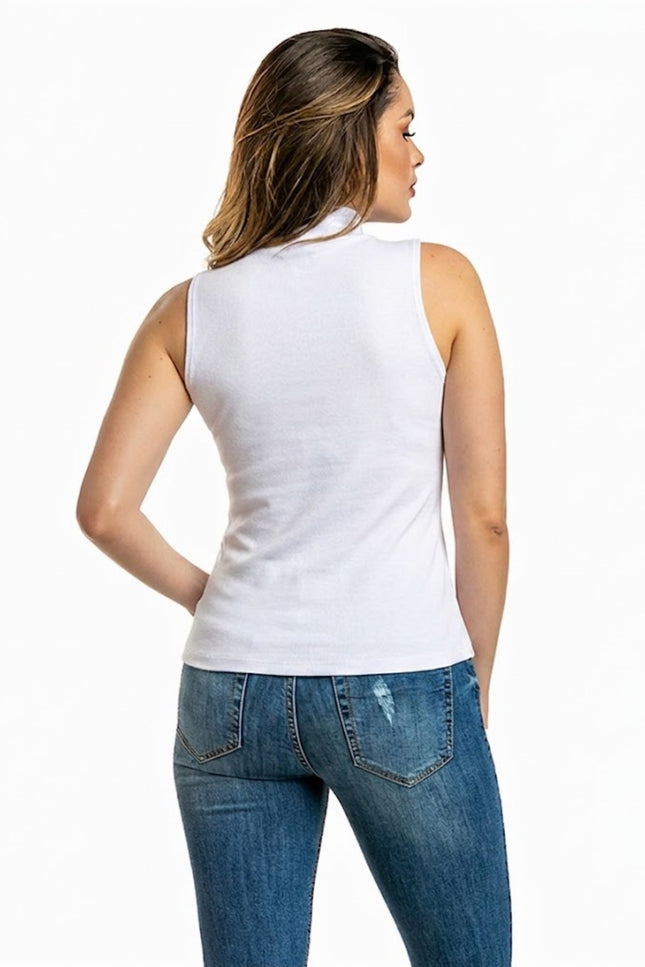 Blusa Feminina Gola Alta - Branco - www.latifundio.com.br