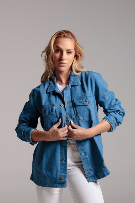 Jaqueta Feminina Delave- Jeans Claro - www.latifundio.com.br