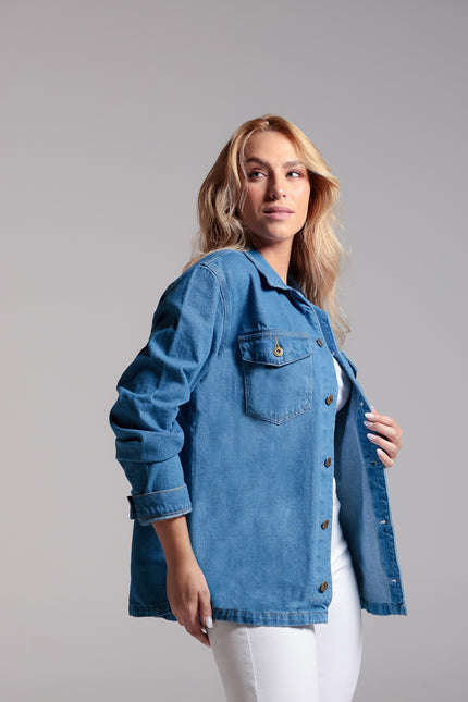 Jaqueta Feminina Delave- Jeans Claro - www.latifundio.com.br