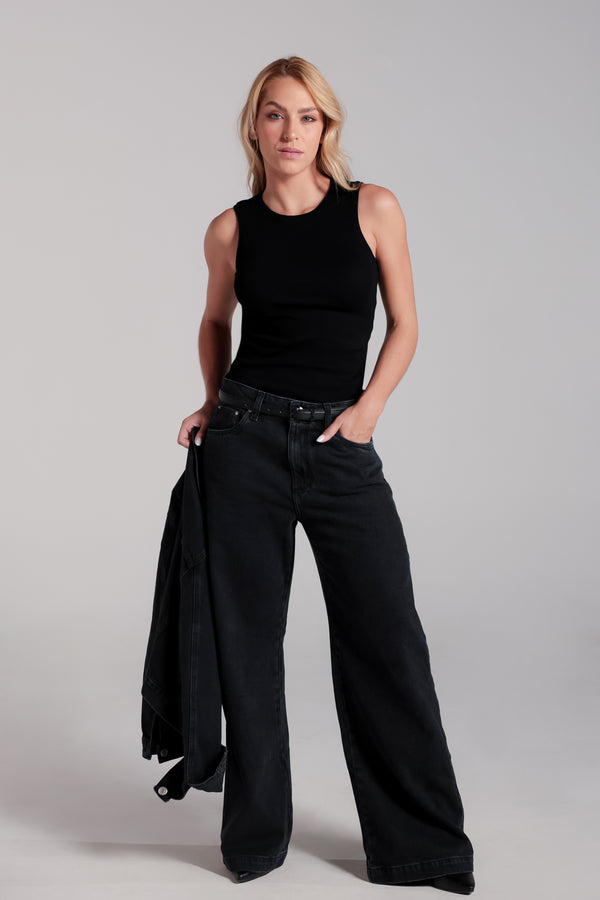 Calça Feminina Wide - Black