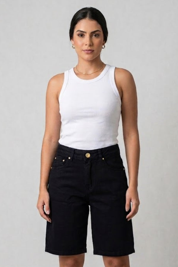 Jorts Feminino - Preto