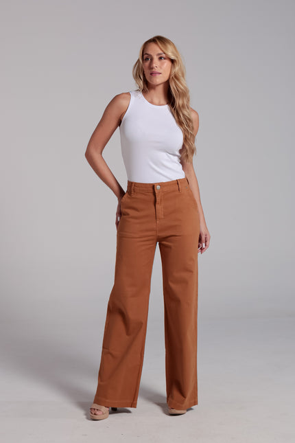 Calça Feminina Pantalona - Cominho - www.latifundio.com.br