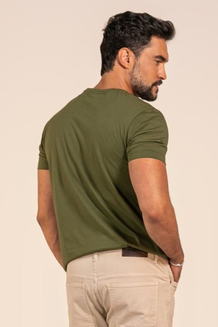 Blusa Masculina Gola Redonda - Verde Militar - www.latifundio.com.br