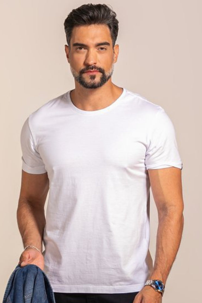 Blusa Masculina Gola Redonda - Branco - www.latifundio.com.br
