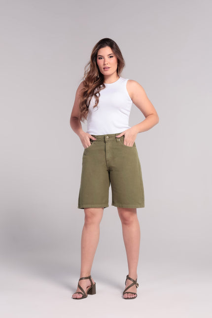 Jorts Feminino - Verde Militar - www.latifundio.com.br