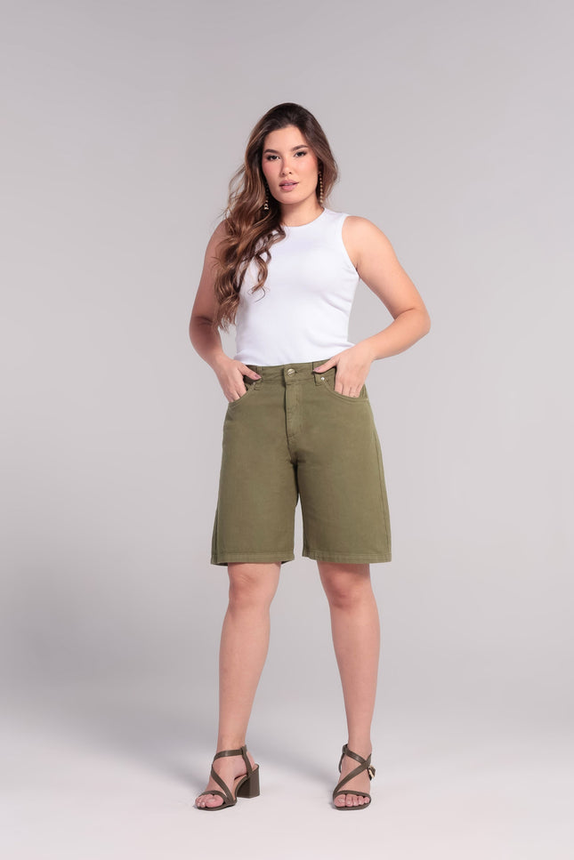 Jorts Feminino - Verde Militar - www.latifundio.com.br