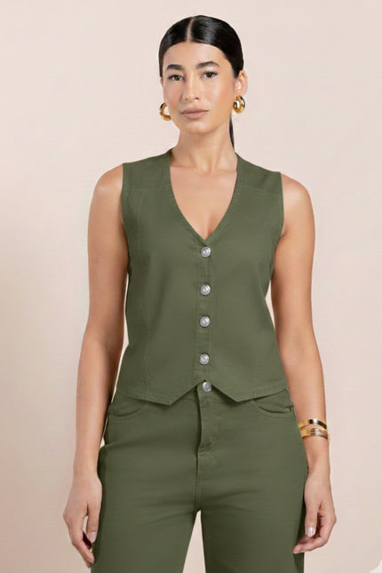 Colete Feminino - Verde Militar - www.latifundio.com.br