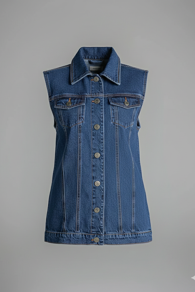 Colete Feminino Trucker - Jeans Médio - www.latifundio.com.br