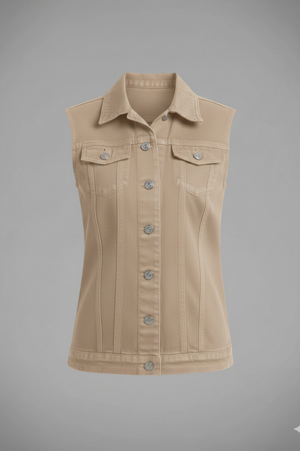 Colete Feminino Trucker - Off White - www.latifundio.com.br