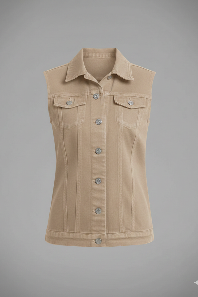 Colete Feminino Trucker - Off White - www.latifundio.com.br