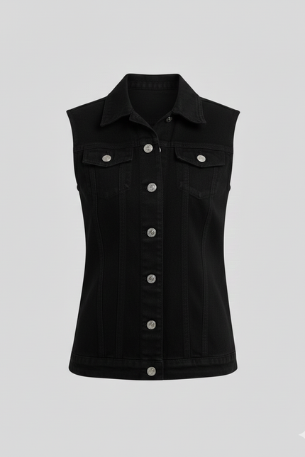 Colete Feminino Trucker - Preto