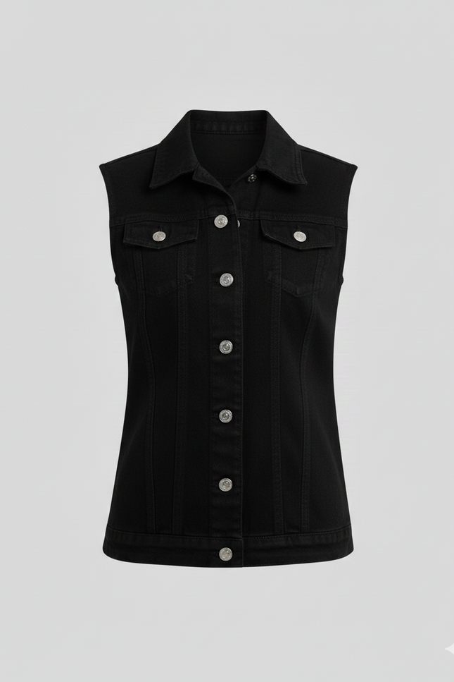 Colete Feminino Trucker - Preto