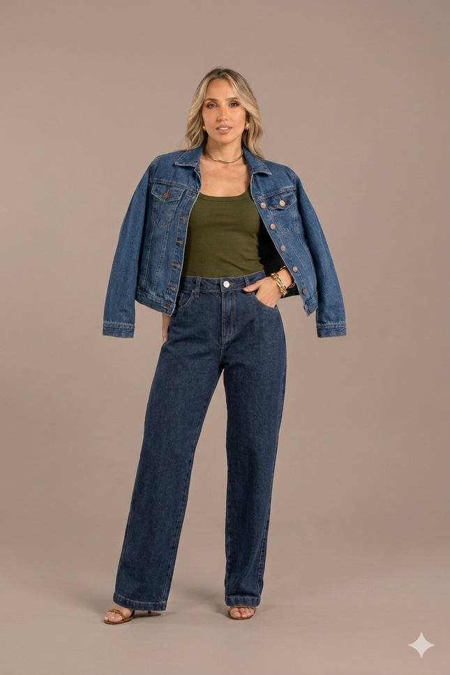 Jaqueta Jeans Feminina - Jeans Médio - www.latifundio.com.br