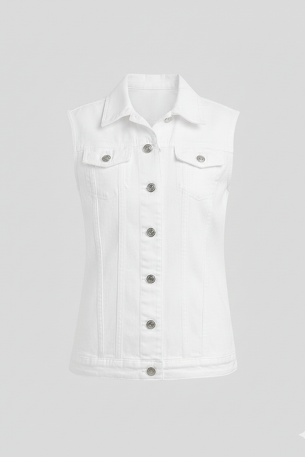 Colete Feminino Trucker - Branco