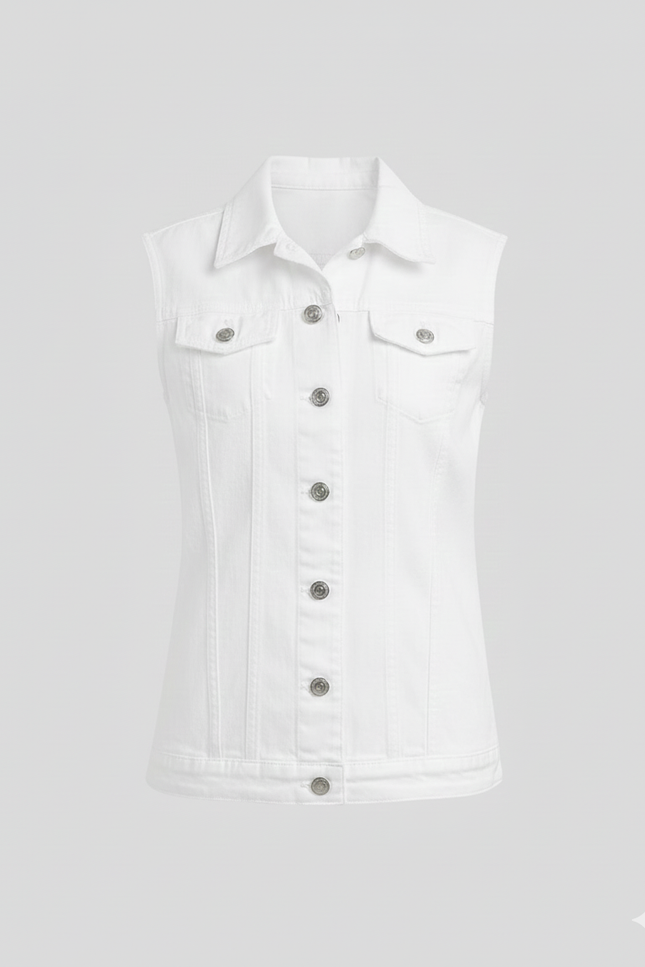 Colete Feminino Trucker - Branco