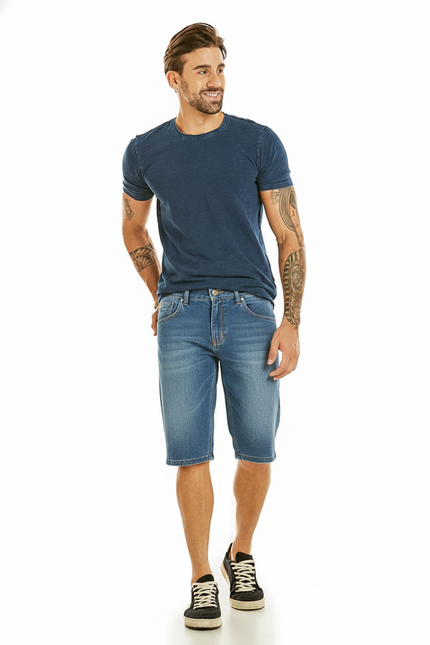Bermuda Masculina Jeans Pockets - Jeans Claro - www.latifundio.com.br