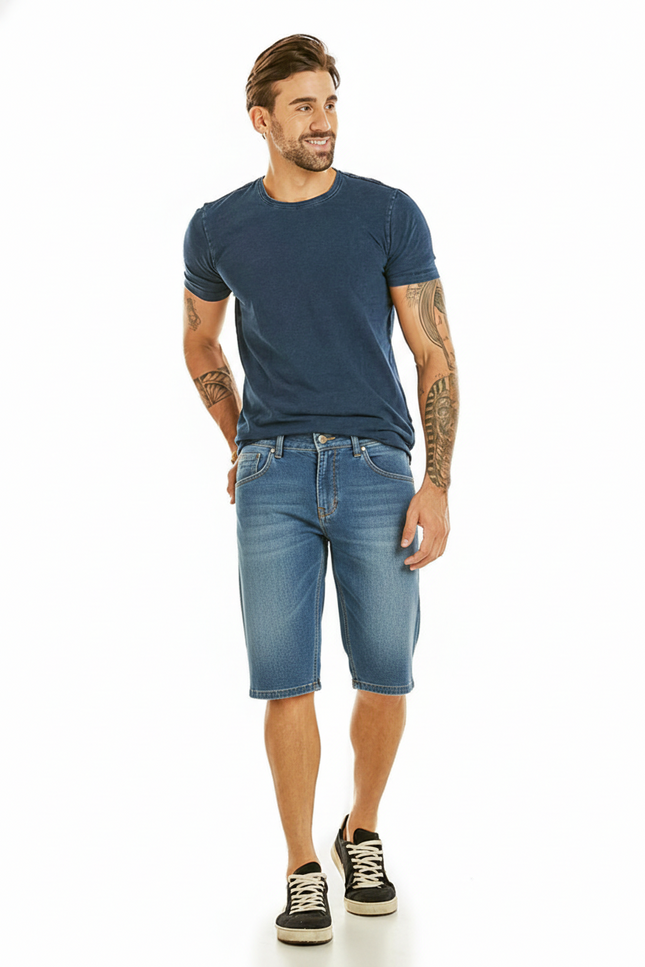 Bermuda Masculina Jeans Pockets - Jeans Claro - www.latifundio.com.br