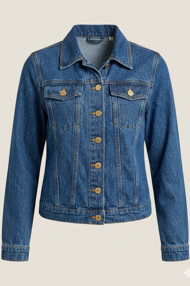 Jaqueta Jeans Feminina - Jeans Médio - www.latifundio.com.br