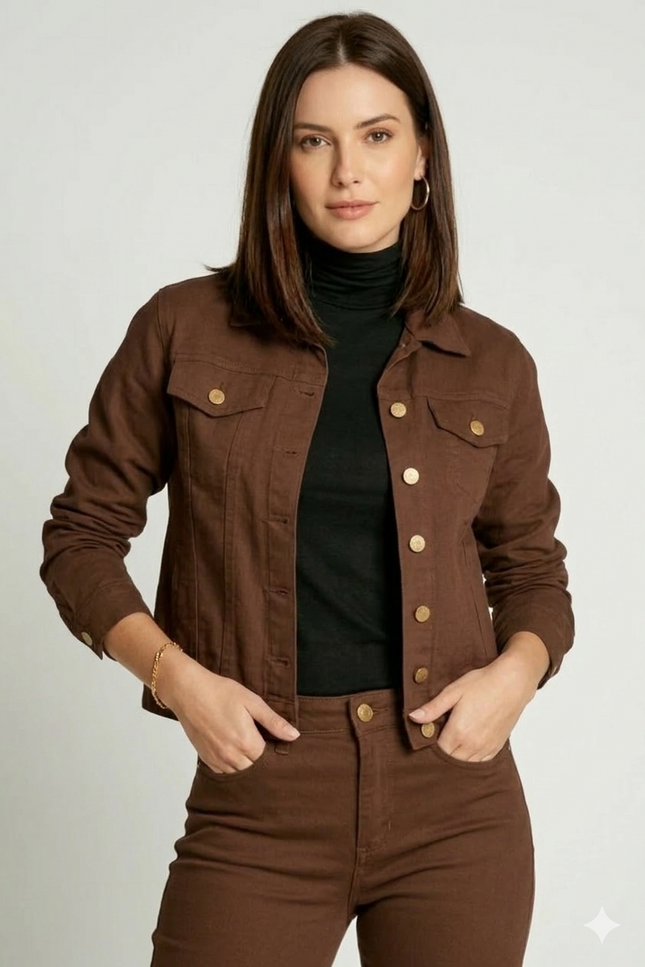 Jaqueta Básica - Marrom - www.latifundio.com.br