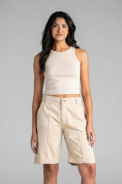 Regata Feminina Cropped - Off White - www.latifundio.com.br