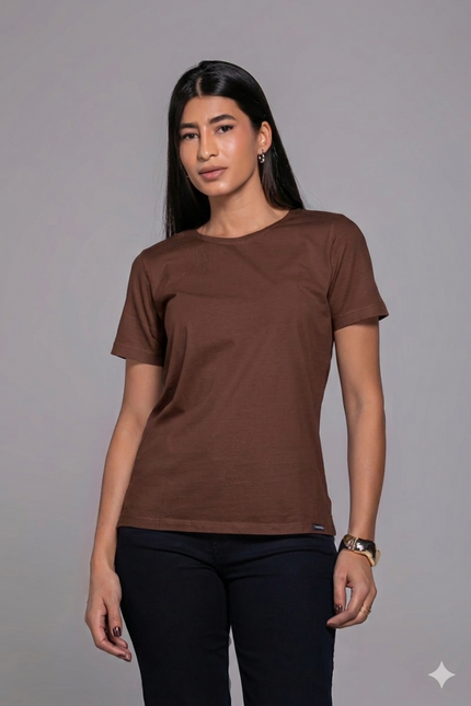 T-Shirt Feminina - Marrom - www.latifundio.com.br