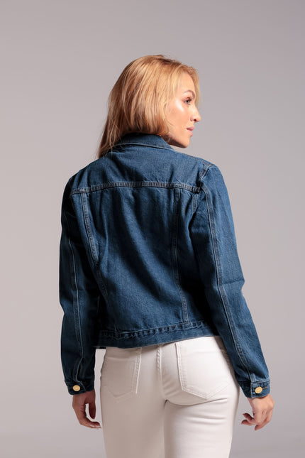 Jaqueta Jeans Feminina - Jeans Médio - www.latifundio.com.br