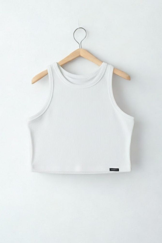 Regata Feminina Cropped - Off White - www.latifundio.com.br