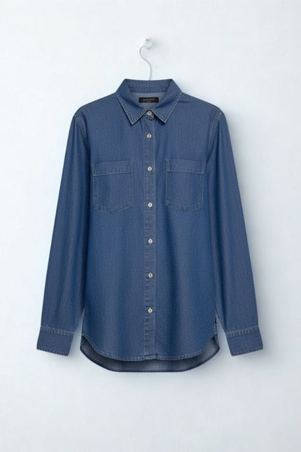 Camisa Feminina Boyfriend - Jeans Médio - www.latifundio.com.br