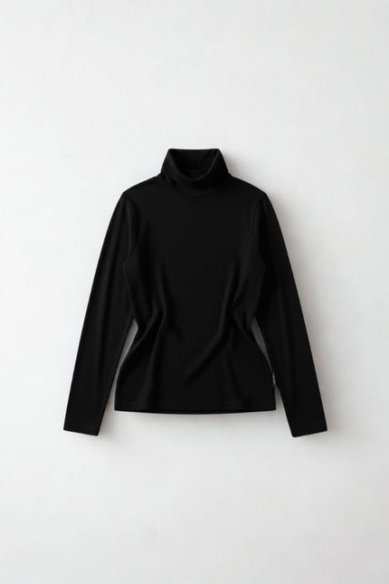 Blusa Feminina Gola Alta Manga Longa - Preto - www.latifundio.com.br