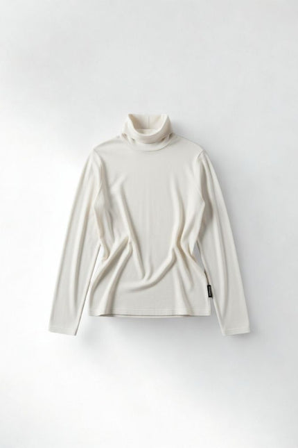 Blusa Feminina Gola Alta Manga Longa - Off White - www.latifundio.com.br