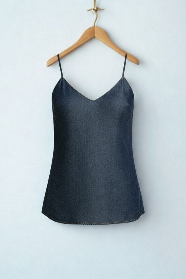 Blusa Feminina de Alças - Jeans Escuro - www.latifundio.com.br