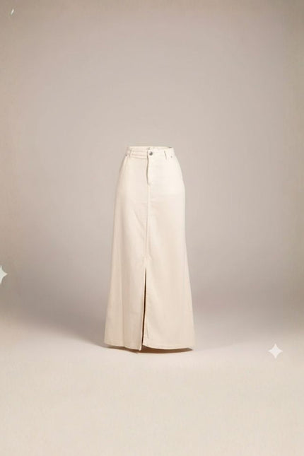 Saia Longa Abertura Frontal - Off White - www.latifundio.com.br