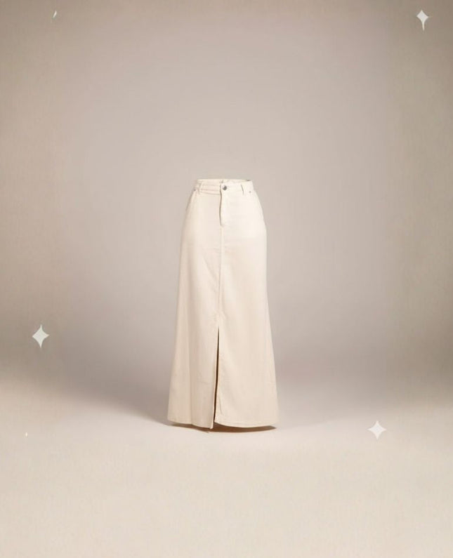 Saia Longa Abertura Frontal - Off White - www.latifundio.com.br